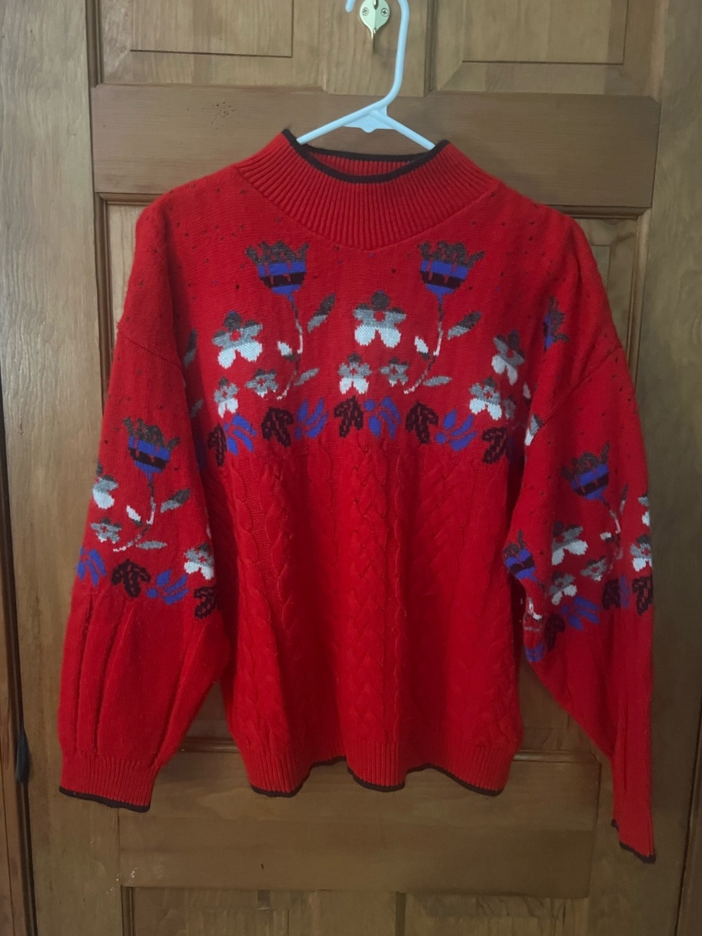 Vintage Knitmakers Red Floral Sweater